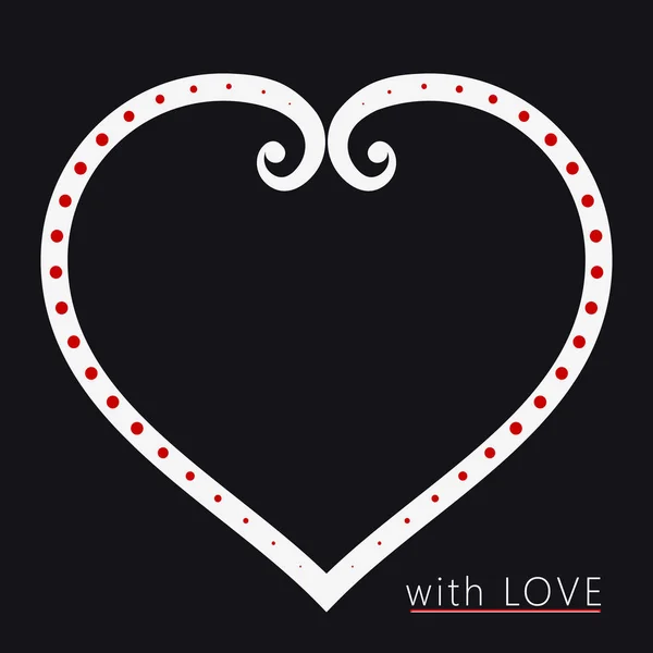 Cartão de Dia dos Namorados com coração no fundo escuro — Vetor de Stock