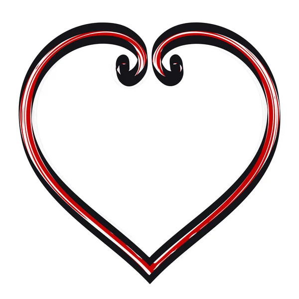 Handritad hjärtan dekorativa virvlar — Stock vektor