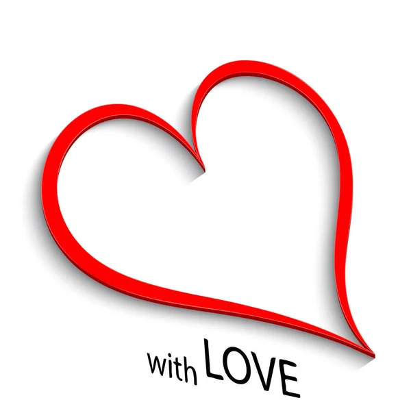 Red Outline Heart Love - Stok Vektor