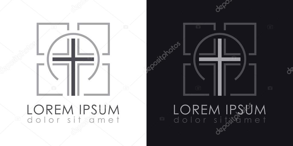Cross Logo. Christian symbols. Design Vector Templat