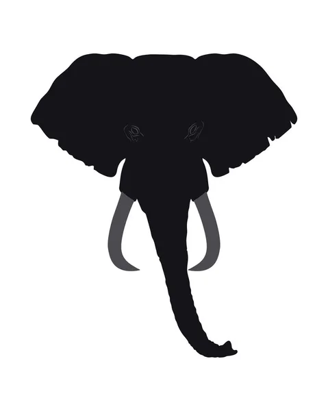 Elephant Head Front View. Esta silueta se puede utilizar para su L — Vector de stock
