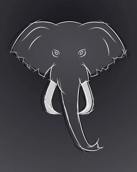 Elefánt fej elülső kilátás. Ez az ikon a logó felhasználható — Stock Vector