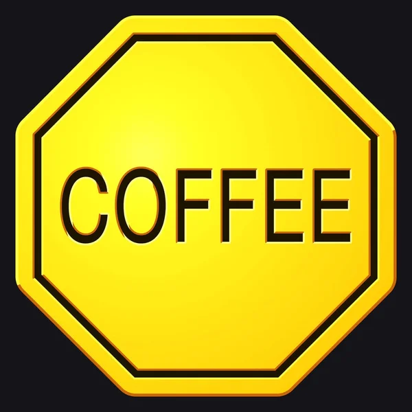 Street Sign Stop con testo caffè — Vettoriale Stock
