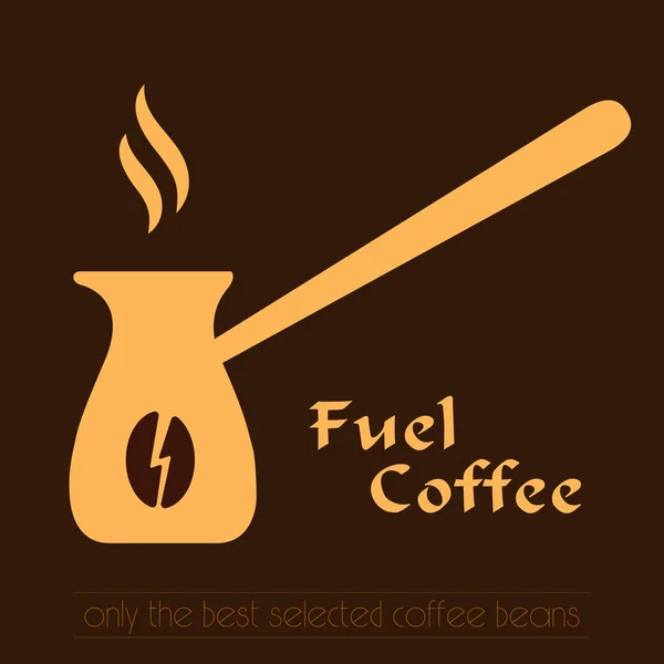 Logo de café. Cezve Vector icono y etiqueta — Vector de stock