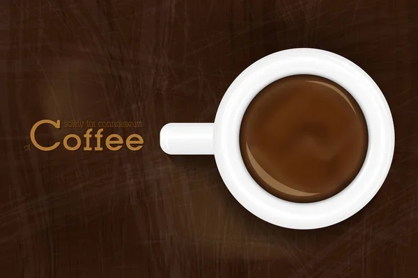 에스프레소 평면도의 컵입니다. 공간 fo와 커피 배경 디자인 — 스톡 벡터