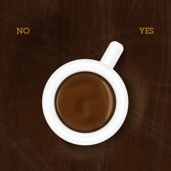 Tasse Kaffee zeigt ja — Stockvektor