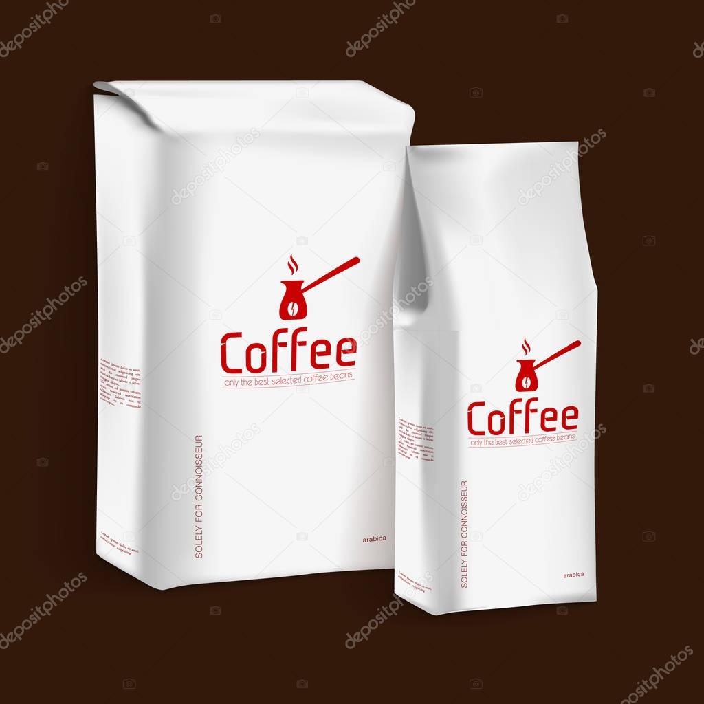 Vacuum Package of Coffee. Vector Template for Your Design and Branding