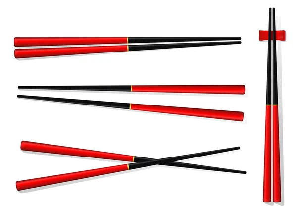Chopsticks. Definir acessórios para Sushi isolado em branco Backgrou — Vetor de Stock