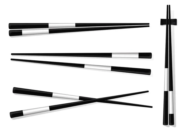 Chopsticks. Definir acessórios para Sushi isolado em branco Backgrou —  Vetores de Stock