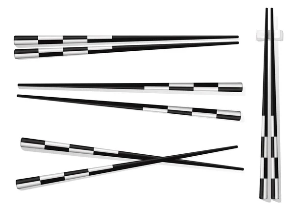 Stäbchen. Set Zubehör für Sushi isoliert auf weißem Hintergrund — Stockvektor