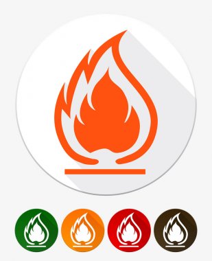 Yanıcı sembolü. Yangın simgesi. Ca'nın teslim ambalaj simgesi