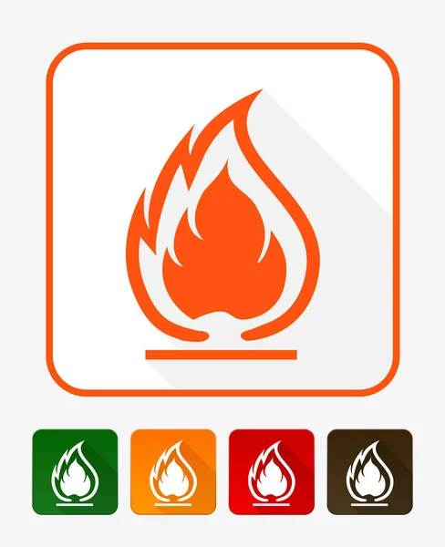 Symbole inflammable. Icône de feu. Symbole d'emballage pour la livraison de Ca — Image vectorielle