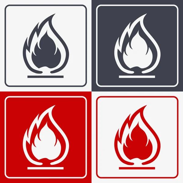 Hořlavé Symbol. Požární ikonu. Balení Symbol pro dodání Ca — Stockový vektor