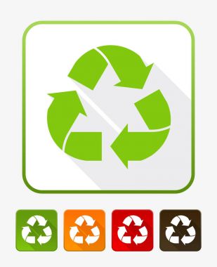 Geri dönüşümlü ve paketleme sembolü. Kargo için işaret