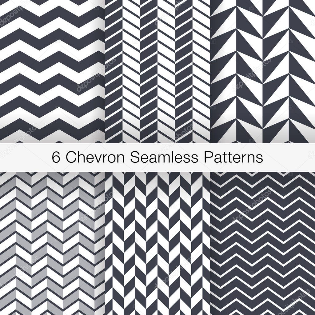 Set of 6 Chevron Seamless Patterns. Every Pattern is on a Separa