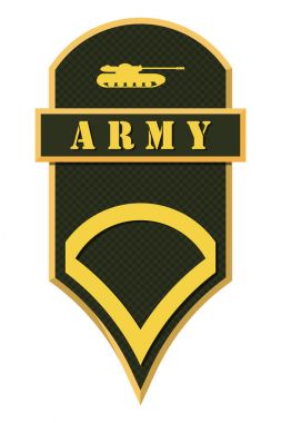 Askeri rütbe ve nişanlar. Çizgili ve köşeli çift ayraçları ordusunun