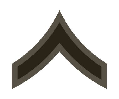 Askeri rütbe ve nişanlar. Çizgili ve köşeli çift ayraçları ordusunun