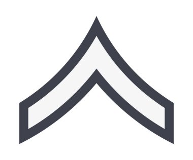 Askeri rütbe ve nişanlar. Çizgili ve köşeli çift ayraçları ordusunun