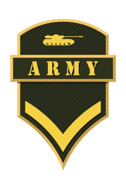 Askeri rütbe ve nişanlar. Çizgili ve köşeli çift ayraçları ordusunun