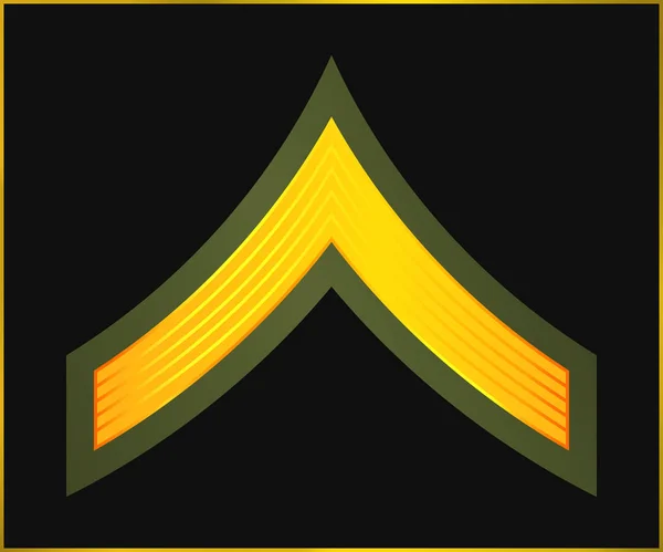 Lijst van militaire rangen en insignes. Strepen en dubbele punthaken van leger — Stockvector