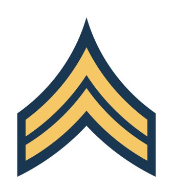 Askeri rütbe ve nişanlar. Çizgili ve köşeli çift ayraçları ordusunun