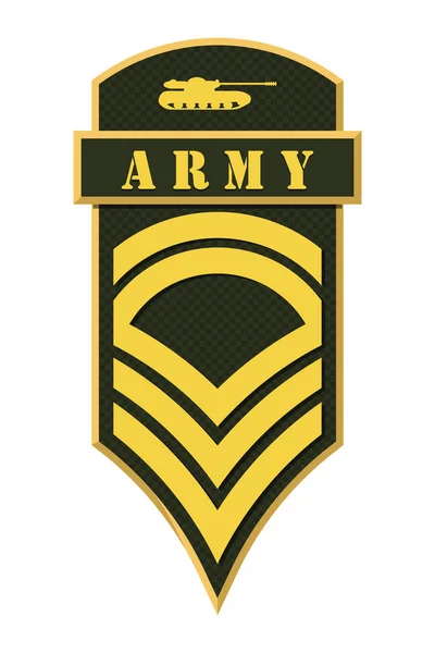 Military Ranks and Insignia. Stripes and Chevrons of Army — Stock Vector