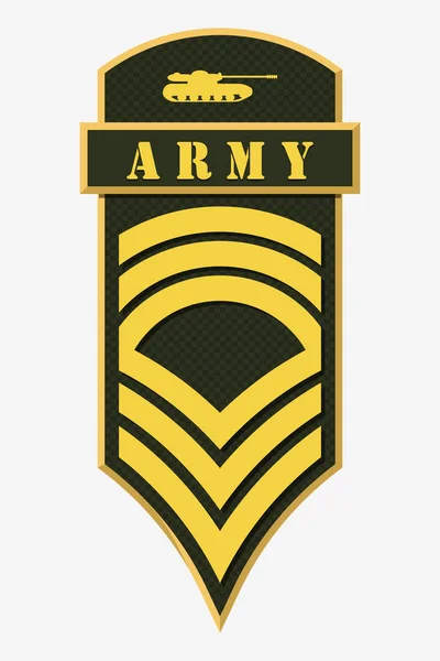 Katonai rangok és jelvényeket. Csíkok és a hadsereg jelzések egyenruhára — Stock Vector