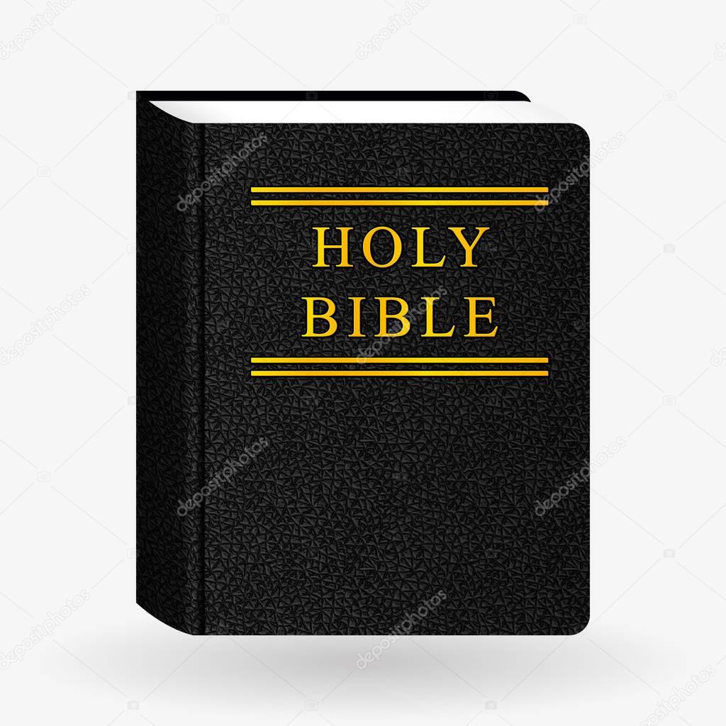Leather Holy Bible. Book Pictogram. Vector Icons Isolated on White