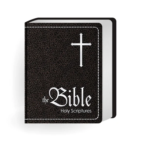 Sainte Bible. Vector Vintage cuir brun livre — Image vectorielle