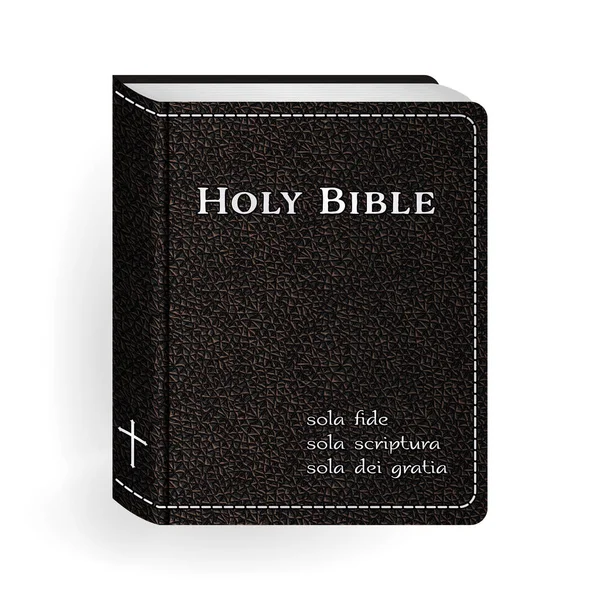 İncil'de. Vektör Vintage deri kahverengi kitap