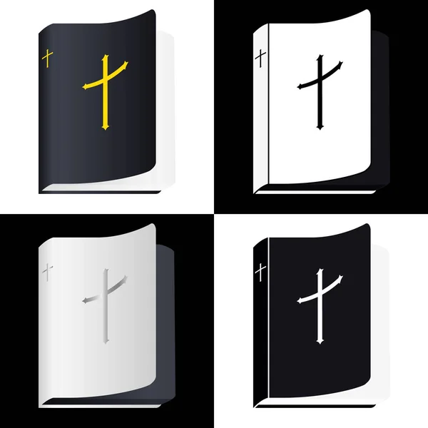 Sacra Bibbia. Pittogramma del libro. Imposta icone vettoriali — Vettoriale Stock