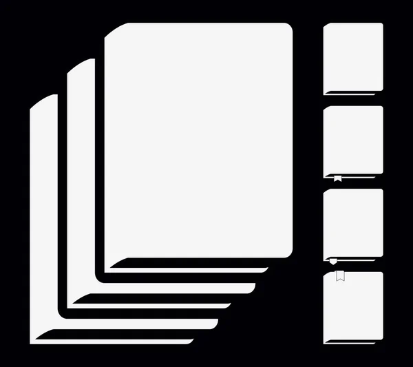 Λευκό βιβλίο εικονίδια. Διάνυσμα εικονογράμματα — Διανυσματικό Αρχείο