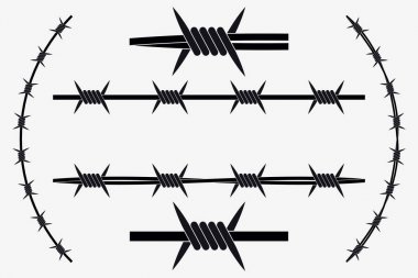Vector Seamless Silhouette of Barbed Wire clipart
