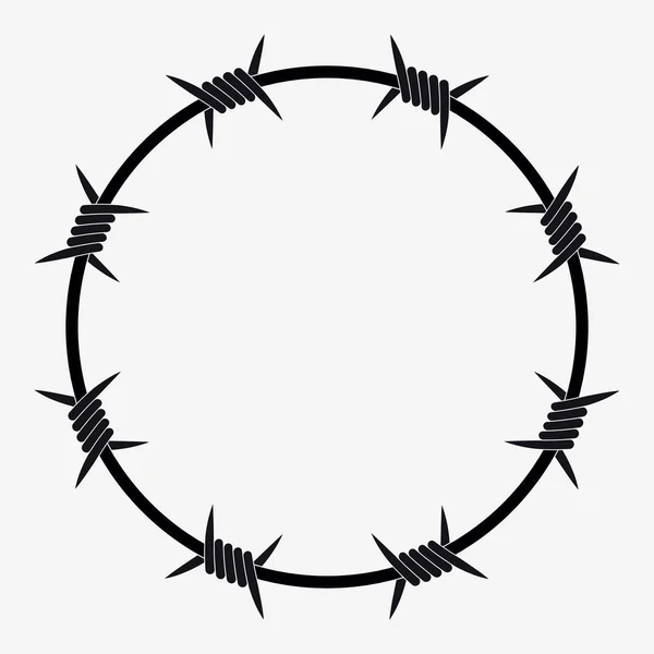 Fil barbelé de forme circulaire — Image vectorielle