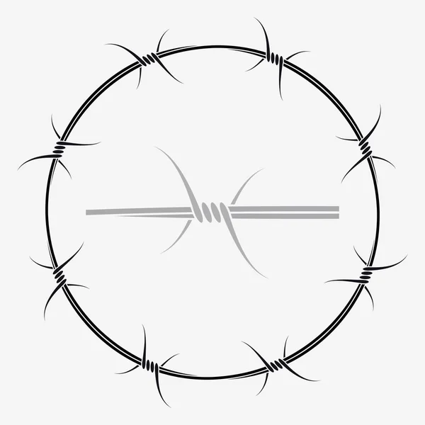 Barbed Wire of Circle Shape — Stock Vector