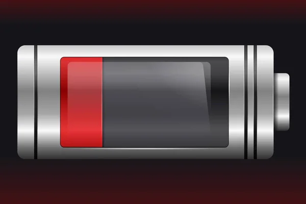 赤い金属ガラス電池。低料金 — ストックベクタ