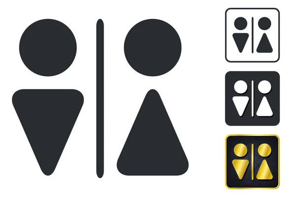 WC Sign for Restroom. Toilet Door Plate icons. Men and Women Vec — Stock Vector
