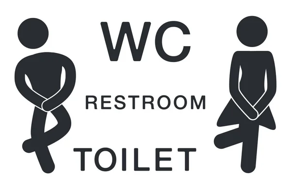 WC Sign for Restroom. Toilet Door Plate icons. Men and Women Vec — Stock Vector