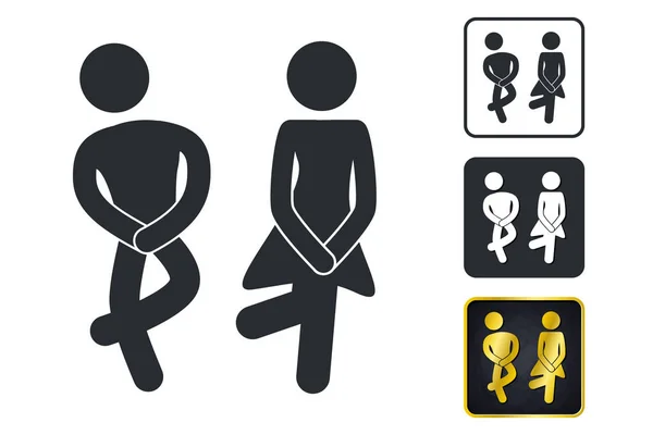 WC Sign for Restroom. Toilet Door Plate icons. Men and Women Vec — Stock Vector