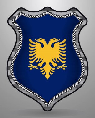 Arnavutluk bayrağı. Vektör rozet ve simge