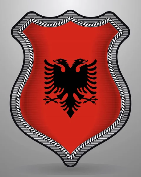 Flag of Albania. Vector Badge and Icon — Stock Vector