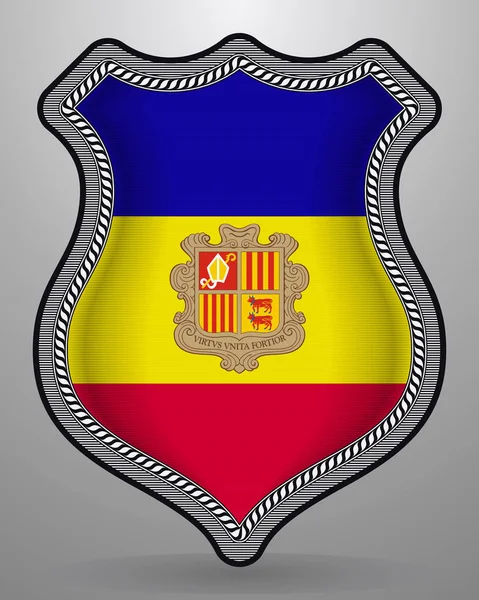 Bandeira de Andorra. Distintivo do vetor e ícone — Vetor de Stock