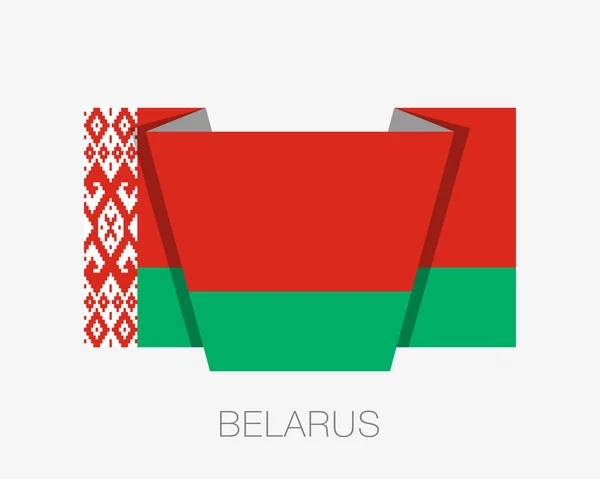 ベラルーシの旗。フラット アイコンと国の名前の旗を振って — ストックベクタ