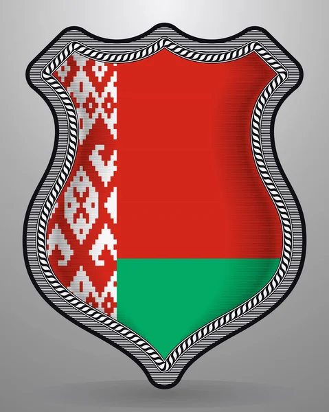 Bandiera della Bielorussia. Badge vettoriale e icona — Vettoriale Stock