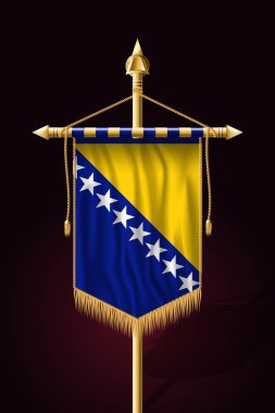 Bosna-Hersek bayrağı. Festival dikey Banner. Ha duvar