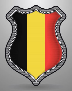 Belçika bayrağı. Vektör rozet ve simge