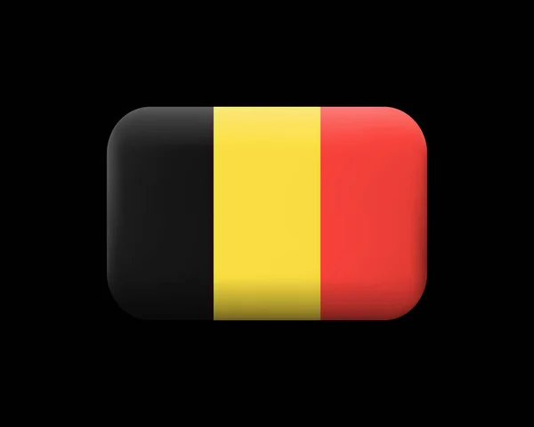 Belgiens flagga. Tovigt vektor ikonen och knappen. Rektangulära Shap — Stock vektor