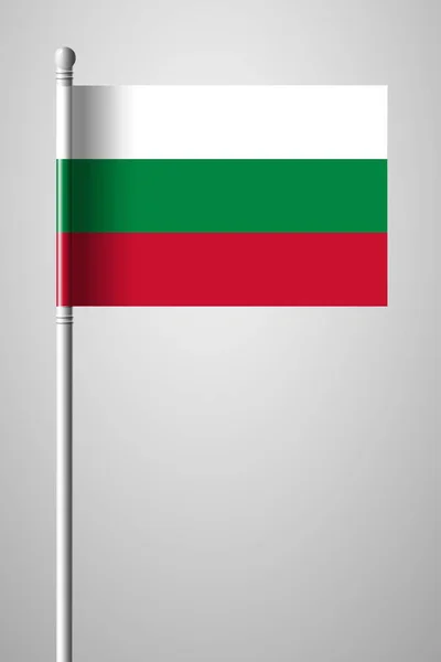 Flag of Bulgaria. National Flag on Flagpole. Isolated Illustrati — Stock Vector