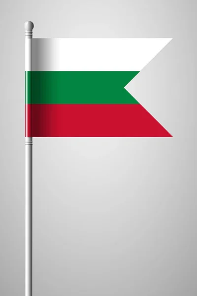 Flag of Bulgaria. National Flag on Flagpole. Isolated Illustrati — Stock Vector