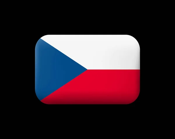 Bandiera della Repubblica Ceca. Icona vettoriale opaca e pulsante. Rettangul — Vettoriale Stock